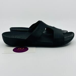 Crocs Women's Serena Slide Black Slip On Comfort Slide Sandals 205675 Size 6